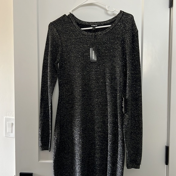 Express Sweater Dress in Black Metallic 🆕 - Picture 4 of 6